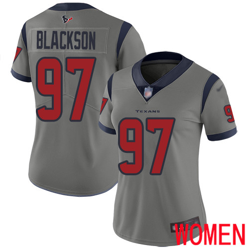 Houston Texans Limited Gray Women Angelo Blackson Jersey NFL Football #97 Inverted Legend->women nfl jersey->Women Jersey